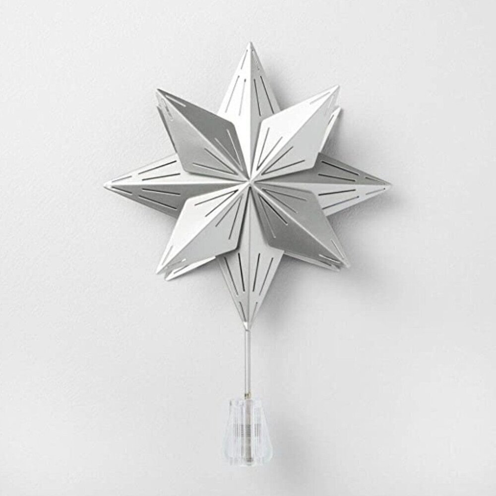 Hearth & Hand Magnolia Silver Star Metal Christmas Tree Topper 13in‎ - Target